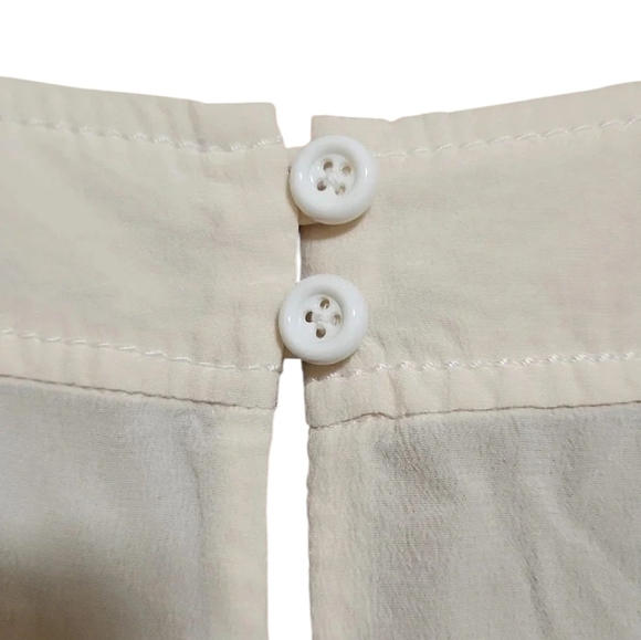 Kate Spade Sheer White Cream V-neck Tunic Silk Blouse Top - Picture 3 of 5